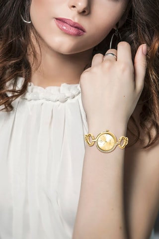 Relógio de quartzo em metal - Dourado