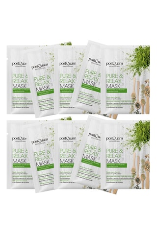 10 Zuiverende Maskers Pure & Relax Postquam - Alle Huidtypes - 10 x 100 ml
