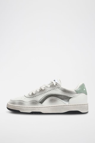 Sneakers in pelle - Bianco e argentato