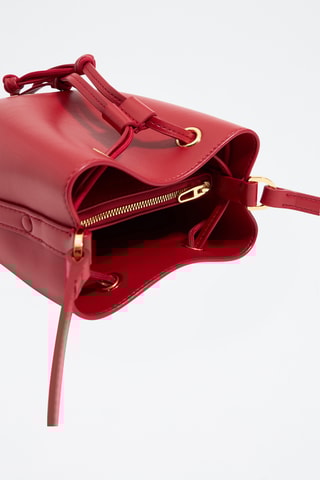 Borsa a secchiello in pelle - Rosso