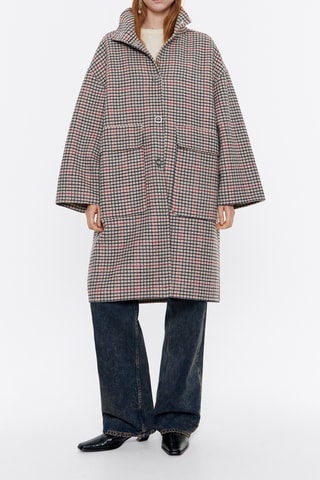 Cappotto in lana - Nero e rosso