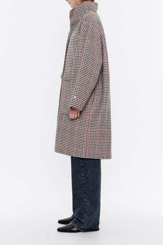 Cappotto in lana - Nero e rosso