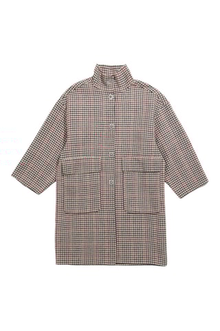 Cappotto in lana - Nero e rosso