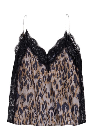 Top bimateriale - Grigio chiaro e navy