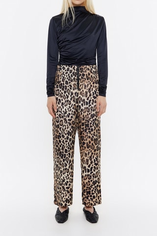 Pantaloni taglio ampio a vita alta - Marrone