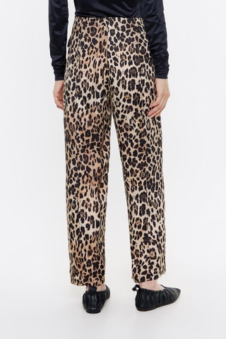 Pantaloni taglio ampio a vita alta - Marrone