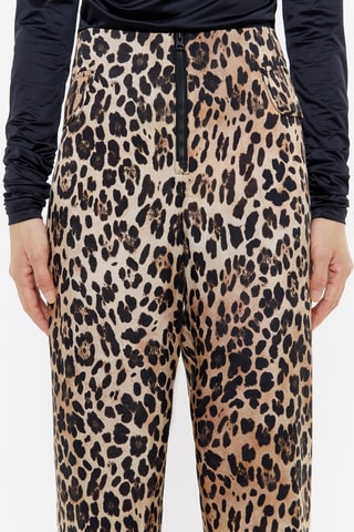 Pantaloni taglio ampio a vita alta - Marrone