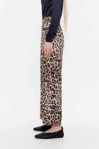 Pantaloni taglio ampio a vita alta - Marrone