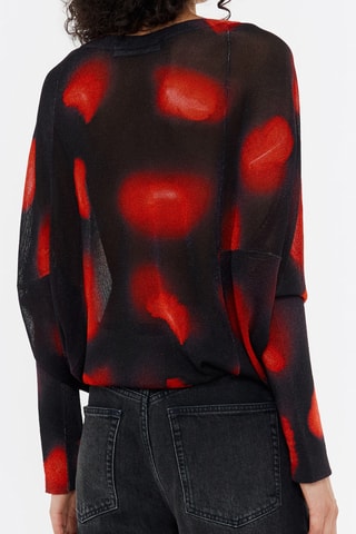 Maglia - Nero melange e rosso