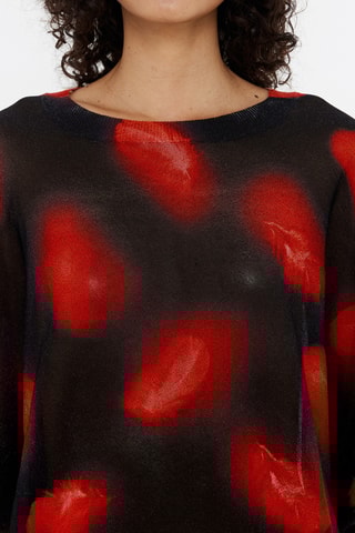 Maglia - Nero melange e rosso