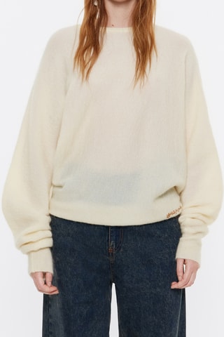 Maglia in lana e mohair - Giallo chiaro