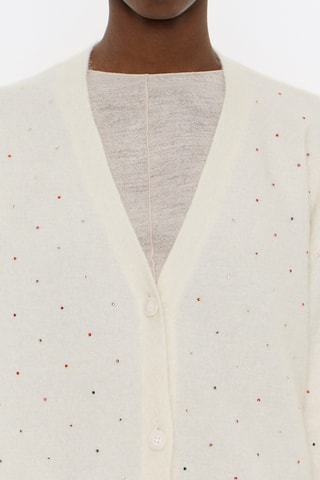 Cardigan in lana e mohair - Avorio