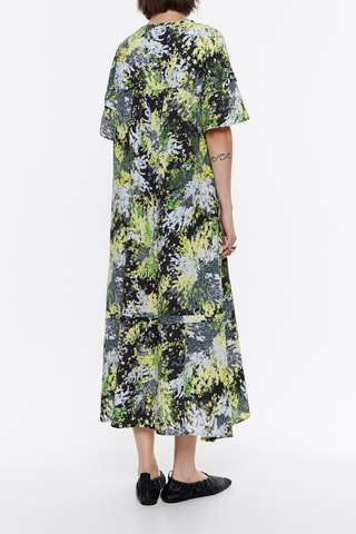 Abito a trapezio - Nero e verde chiaro