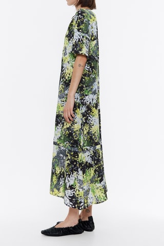 Abito a trapezio - Nero e verde chiaro