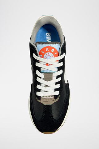 Sneakers in pelle scamosciata - Nero e bianco