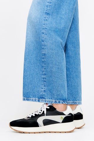 Sneakers in pelle scamosciata - Nero e bianco