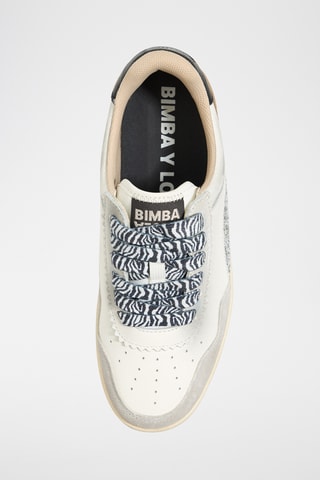 Sneakers platform in pelle - Bianco e beige