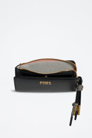 Portafoglio in pelle - Nero e dorato