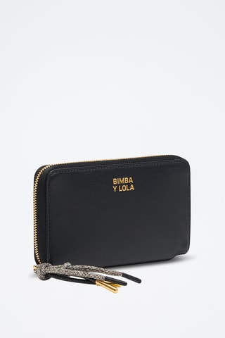 Portafoglio in pelle - Nero e dorato