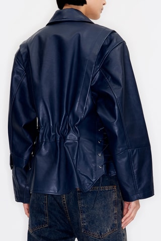 Giacca in pelle - Navy