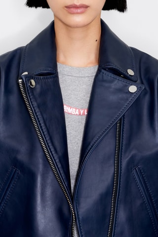 Giacca in pelle - Navy