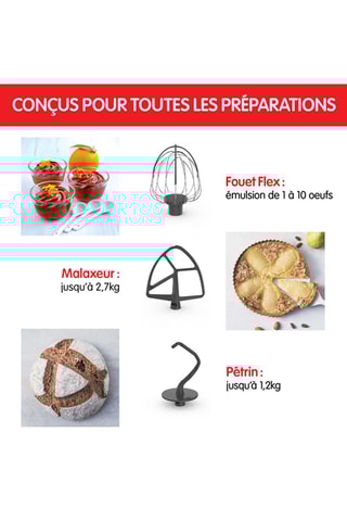 Robot pâtissier Coach - 5,5 l - 1200 W - 8 vitesses - Noir