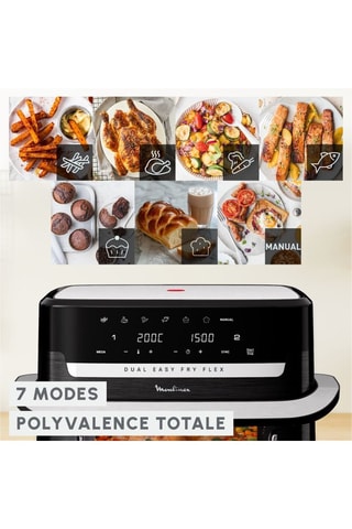 Friteuse sans huile Easy Fry Dual Flex - 2 compartiments - 5,5 et 3,5 l - 2700 W