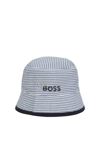 Bobhoedje Wit en Lichtblauw  - Boss