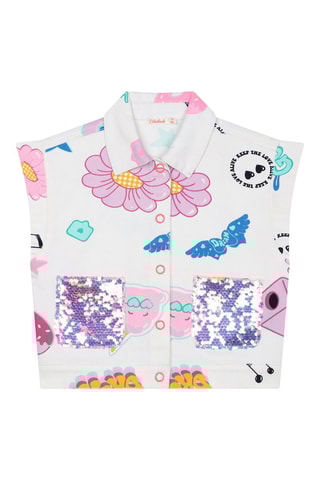 Mouwloos Jasje - Wit en roze