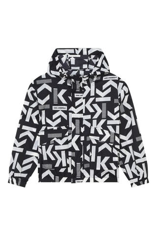 Windjack met Capuchon - Zwart en Wit