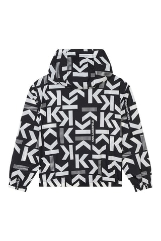 Windjack met Capuchon - Zwart en Wit