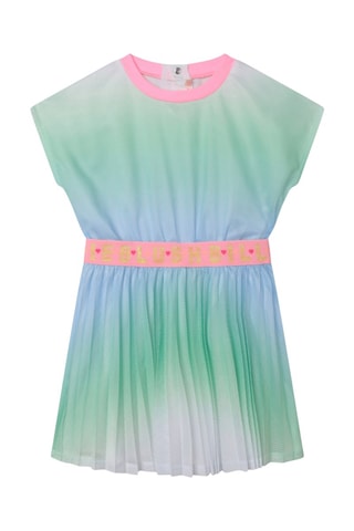 Plisséjurk Dip and Dye Groen en Hemelsblauw - Billieblush