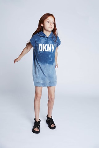 Mouwloze Jurk met Capuchon Blauw - DKNY