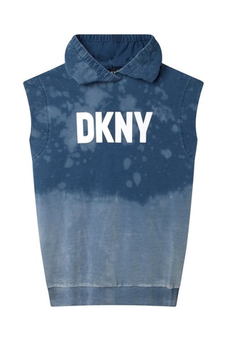 Mouwloze Jurk met Capuchon Blauw - DKNY
