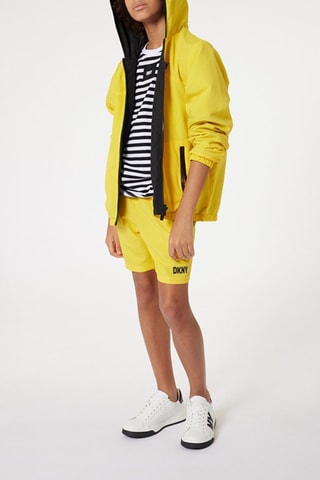 Dubbelzijdig jack met capuchon - Geel en Zwart - DKNY 