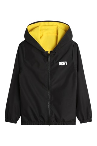 Dubbelzijdig jack met capuchon - Geel en Zwart - DKNY 