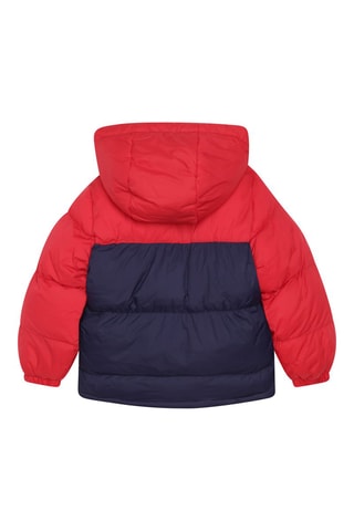 Gewatteerde Jas met Capuchon Rood