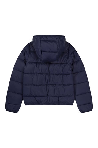 Gewatteerde Jas met Capuchon Blauw