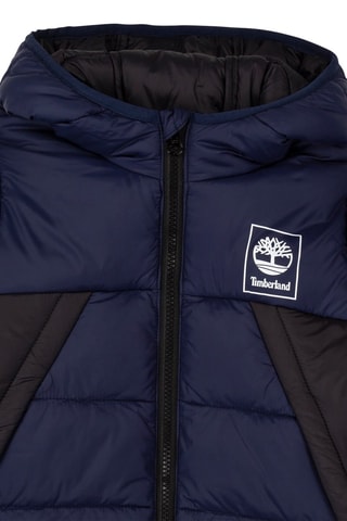 Gewatteerde Jas met Capuchon Blauw