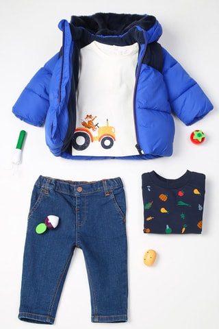 Gewatteerde Jas met Capuchon - Marineblauw - Carrément Beau