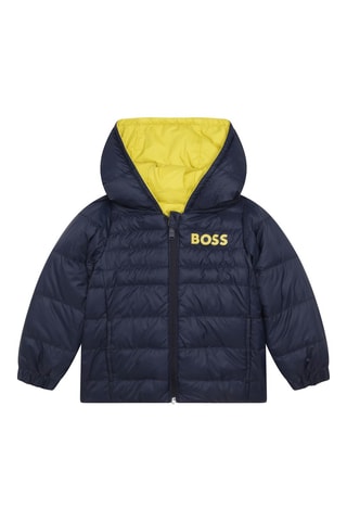 Gewatteerde Jas met Afneembare Capuchon Geel en Marineblauw - Hugo Boss - Boss