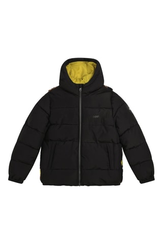 Dubbelzijdige Gewatteerde Jas met Capuchon - Zwart