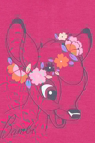 Biologisch Katoenen T-shirt Bambi Disney - Fuchsia - Billieblush