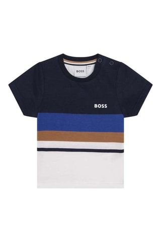 T-shirt Marineblauw en Wit - Hugo Boss - Boss