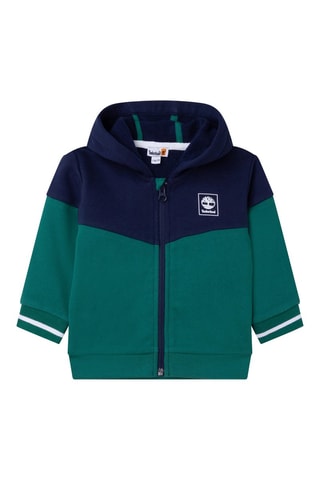 Sweater met Capuchon Turquoise en Marineblauw