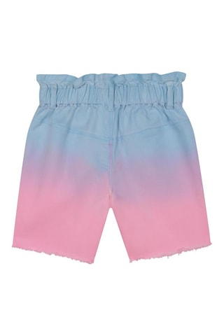 Spijkerbermuda met Dip and Dye Hemelsblauw en Roze - Billieblush