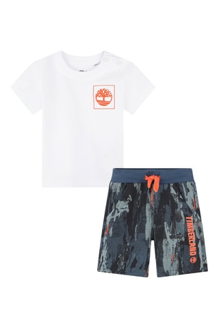 T-shirt en Short Tie and Dye - Wit en Kobaltblauw