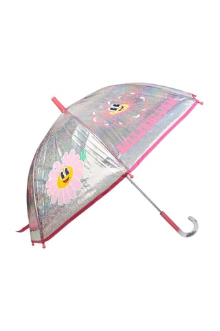 Koepelparaplu - Zilverkleurig en roze