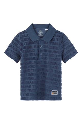 Polo van 2 materialen - Marineblauw