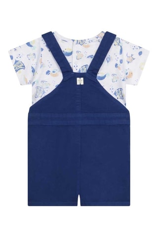 Tuinshort & T-shirt Blauw en Wit - Carrément Beau